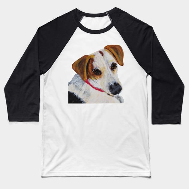 Cletus the Treeing Walker Coonhound Mix Dog Baseball T-Shirt by AmandaAAnthony